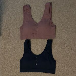 Lucky Brand Mauve and Navy Sports Bras